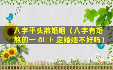 八字平头煞婚姻（八字有婚煞的一 🌷 定婚姻不好吗）